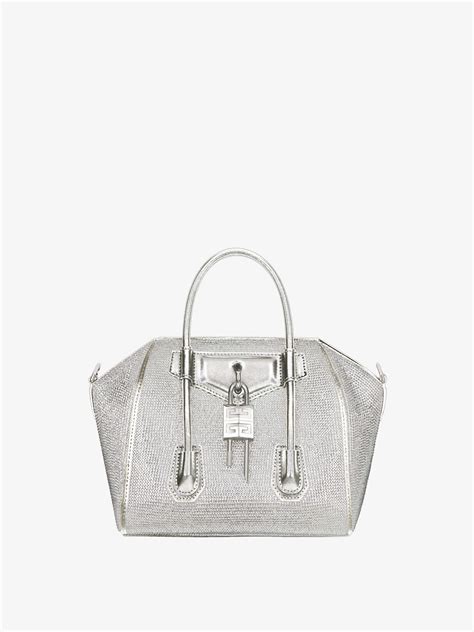 givenchy antigona calfskin small|Mini Antigona Lock bag in satin with strass .